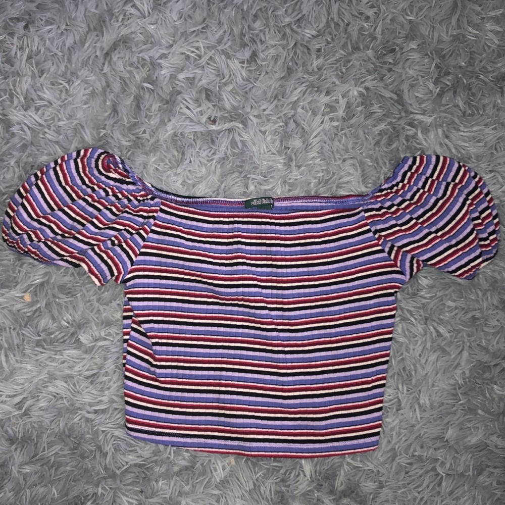 Striped off-shoulder top